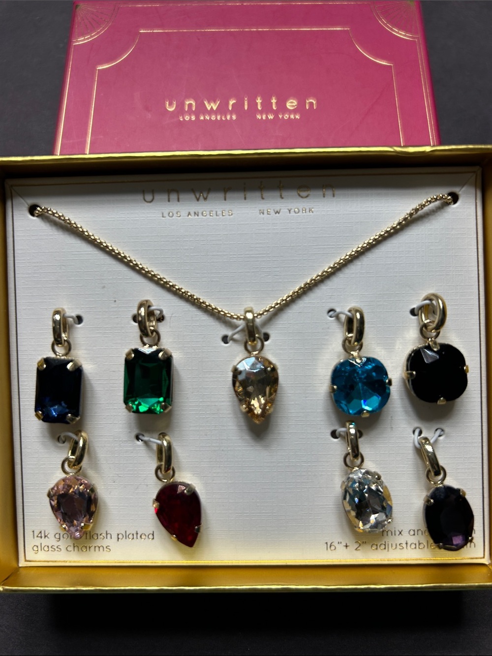 Unwritten Gold-Plated Interchangeable Charms Necklace Gift Set